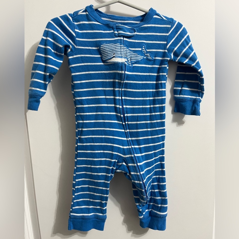 Carter’s Blue Striped Kids One Piece Pajamas Size 6 months